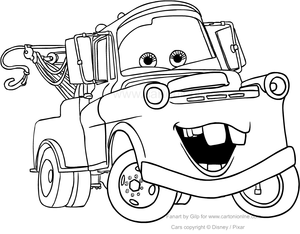 Les coloriages de Tow Mater de Cars   imprimer et colorier 