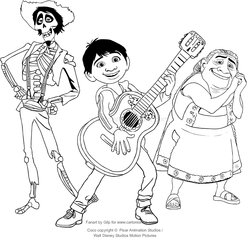 Les coloriages de Coco Le film  imprimer et colorier