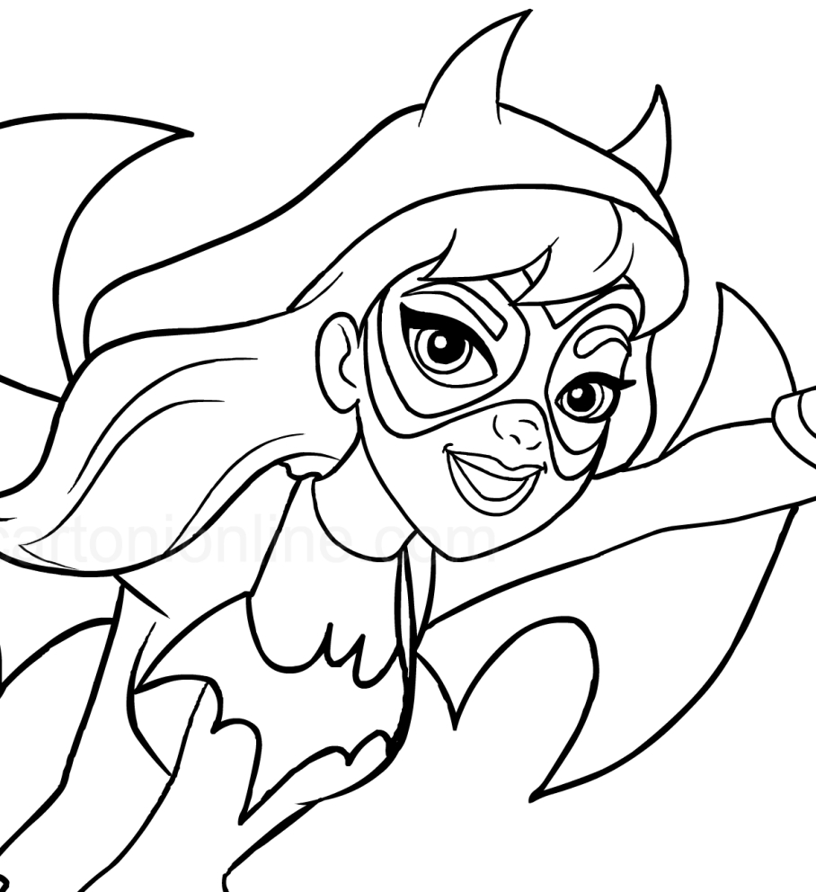 Les coloriages de Batgirl (le visage) (DC Superhero Girls)  imprimer et colorier