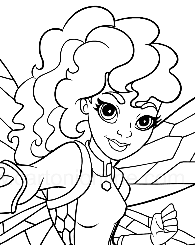 Les coloriages de Bumblebee (le visage) (DC Superhero Girls)  imprimer et colorier