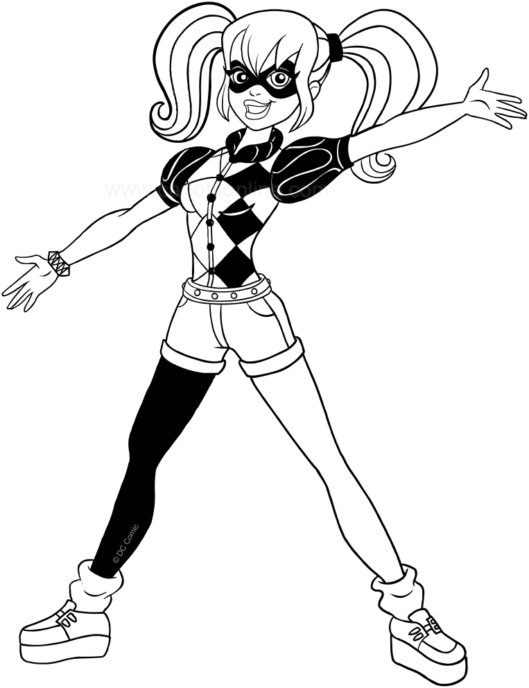 Les coloriages de Harley Quinn (DC Superhero Girls)  imprimer et colorier