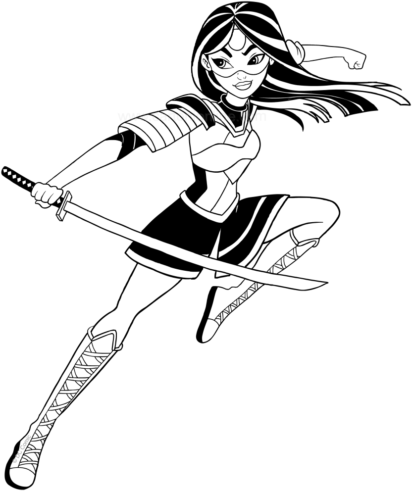 Les coloriages de Katana (DC Superhero Girls)  imprimer et colorier