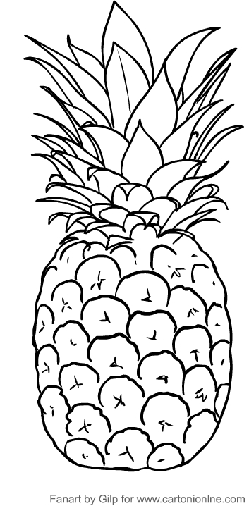 Les coloriages de ananas  imprimer et colorier