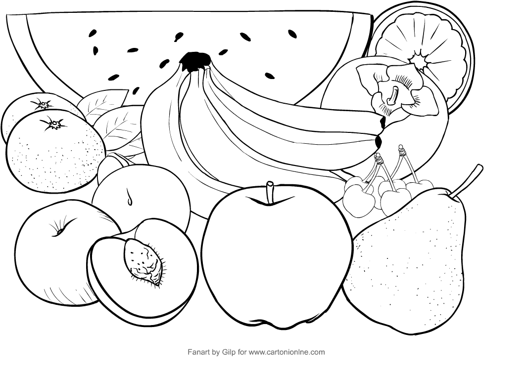 Les coloriages de fruits  imprimer et colorier