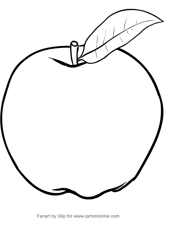 Les coloriages de pomme  imprimer et colorier