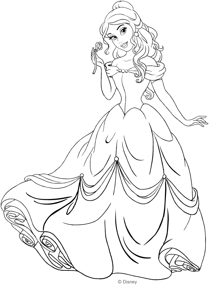 Les coloriages de Belle (La Belle et la Bete)  imprimer et colorier