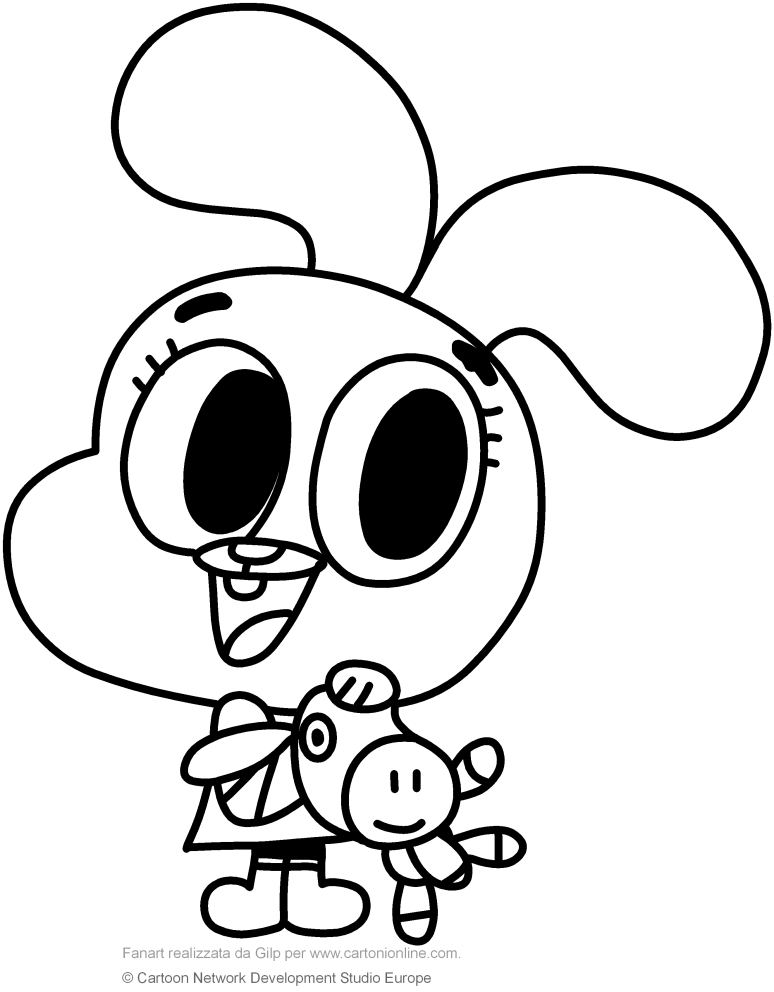 Les coloriages de Anais Watterson (le monde incroyable de Gumball)  imprimer et colorier