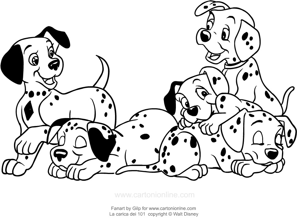 Les coloriages des chiots de 101 dalmatiens  imprimer et colorier