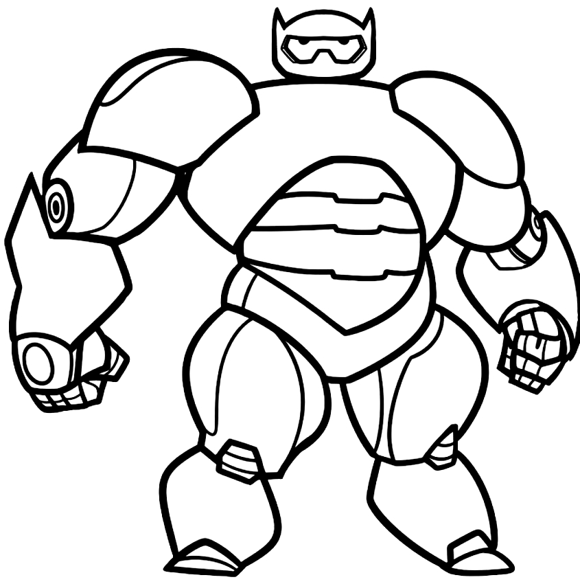 Les coloriages de Baymax superhero (Les Nouveaux Heros)  imprimer et colorier