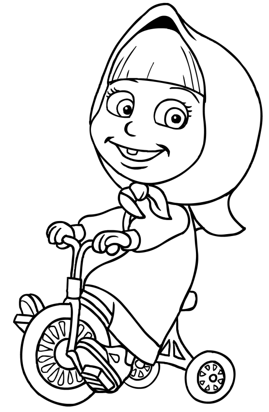 Les coloriages de Masha dans le tricycle