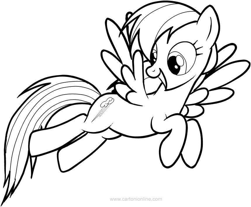 Les coloriages de Rainbow Dash des Mon Petit Poney  imprimer et colorier