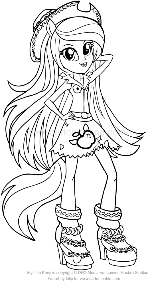 Les coloriages de Applejack (Equestria Girls) des Mon Petit Poney  imprimer et colorier