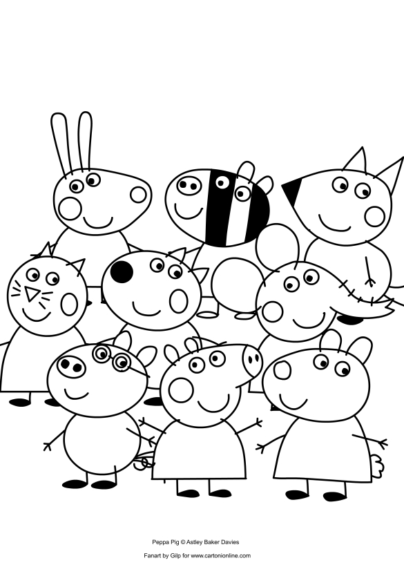 Les coloriages de Peppa Pig et ses amis