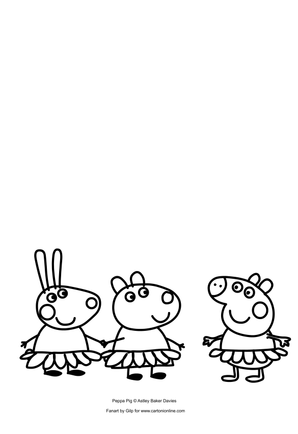 Les coloriages de Peppa Pig danseur