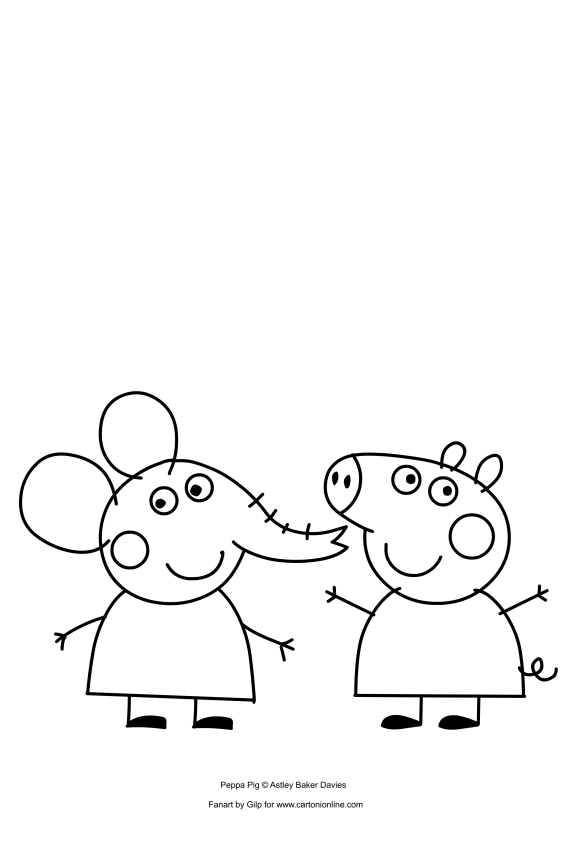 Les coloriages de Peppa Pig et Emily Elephant