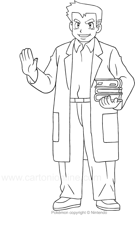 Les coloriages de o Professor Oak des Pokemon  imprimer et colorier