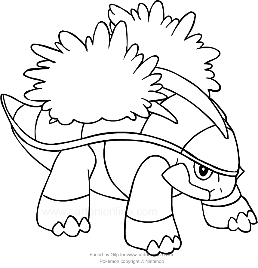 Les coloriages de Grotle des Pokemon  imprimer et colorier