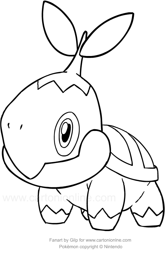 Les coloriages de Turtwig des Pokemon  imprimer et colorier