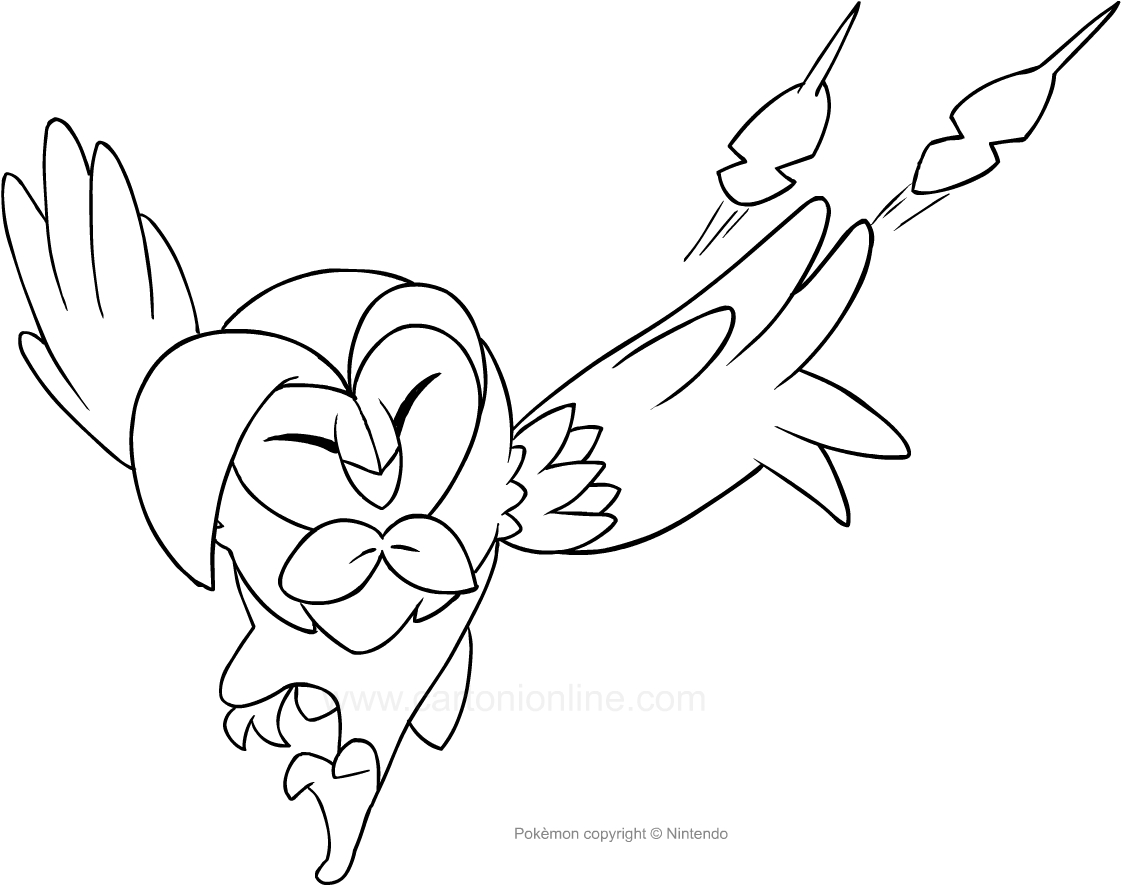 Les coloriages de Dartrix des Pokemon  imprimer et colorier