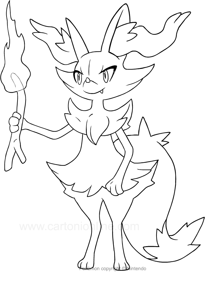 Les coloriages de Braixen des Pokemon  imprimer et colorier