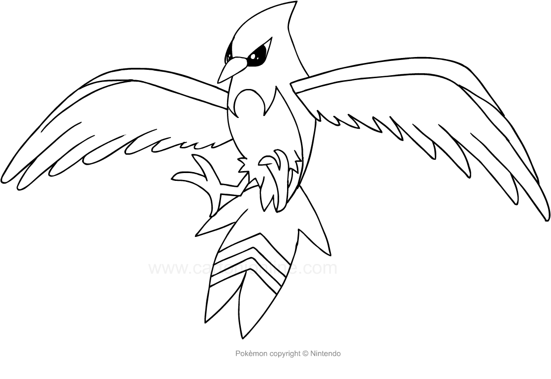 Les coloriages de Fletchinder des Pokemon  imprimer et colorier