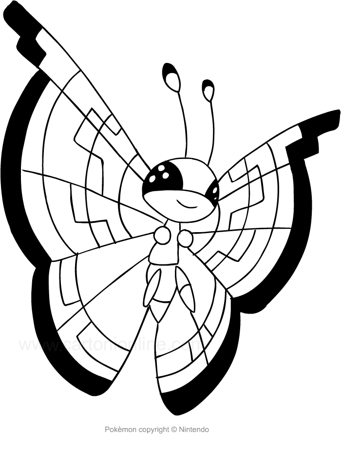 Les coloriages de Vivillon des Pokemon  imprimer et colorier