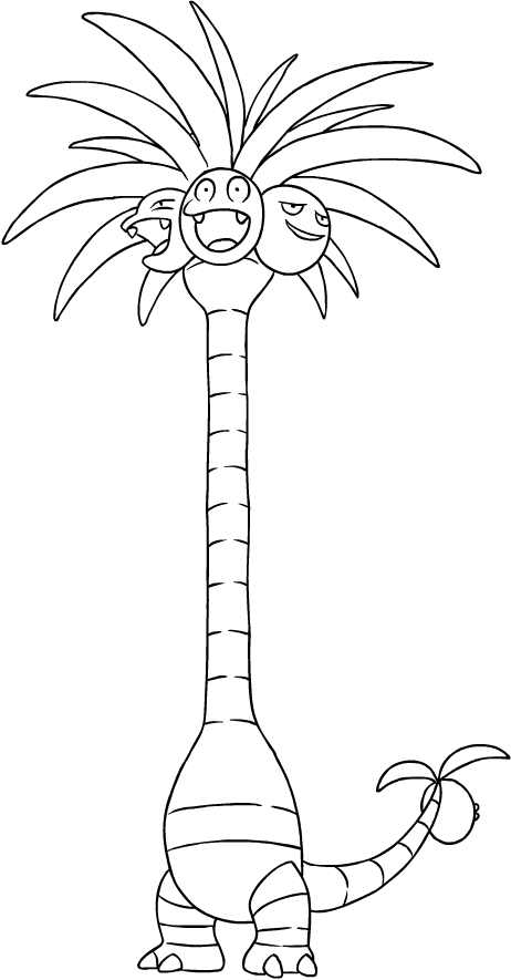 Les coloriages de Alolan Exeggutor des Pokemon Soleil et Lune  imprimer et colorier