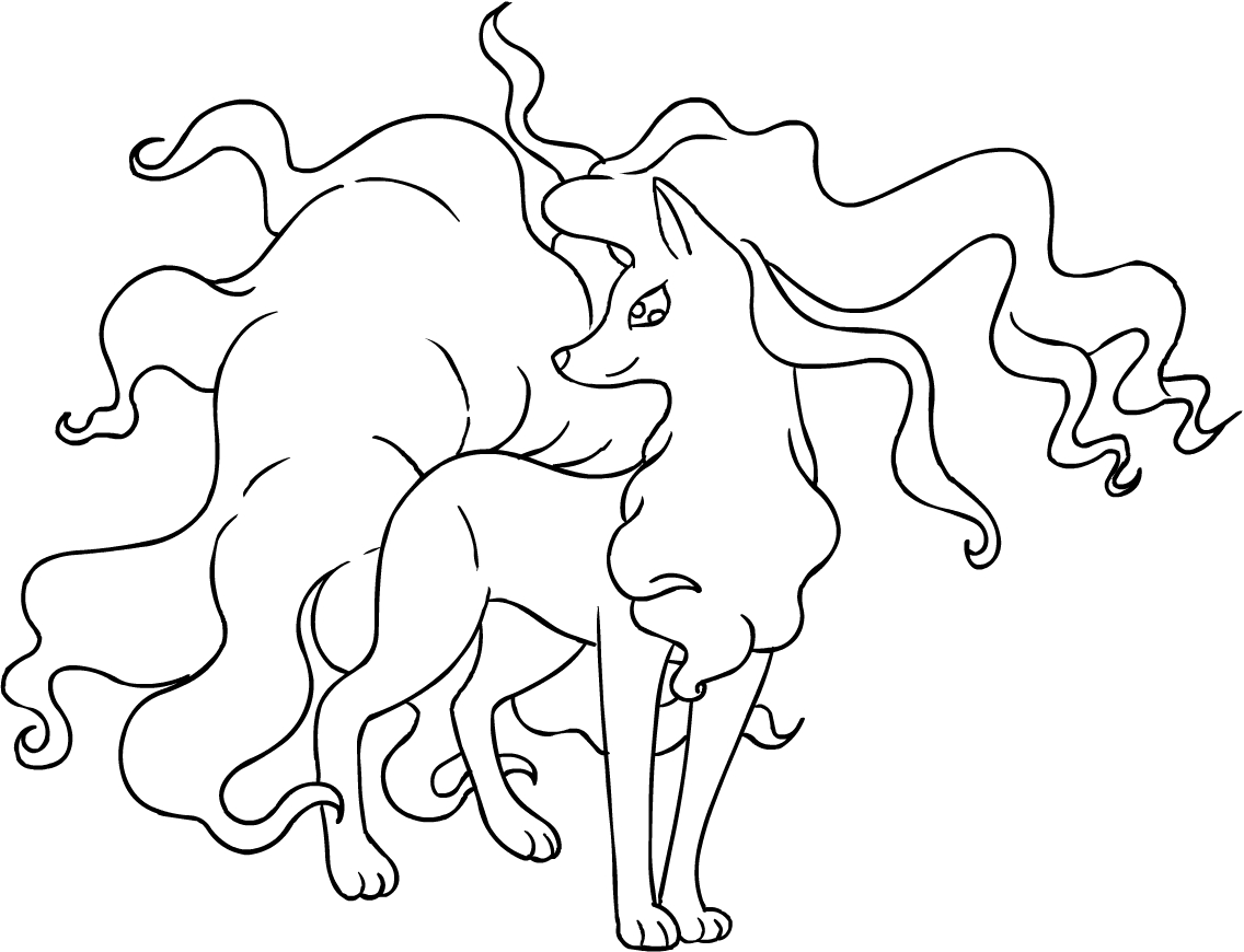 Les coloriages de Alolan Ninetales des Pokemon Soleil et Lune  imprimer et colorier