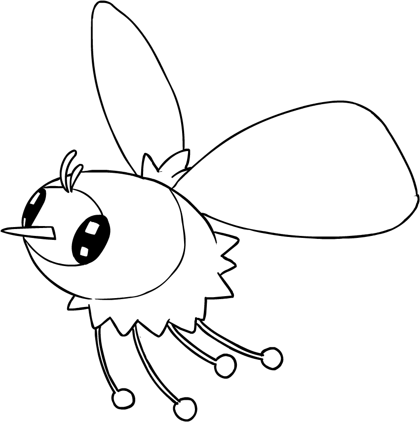 Les coloriages de Cutiefly des Pokemon Soleil et Lune  imprimer et colorier