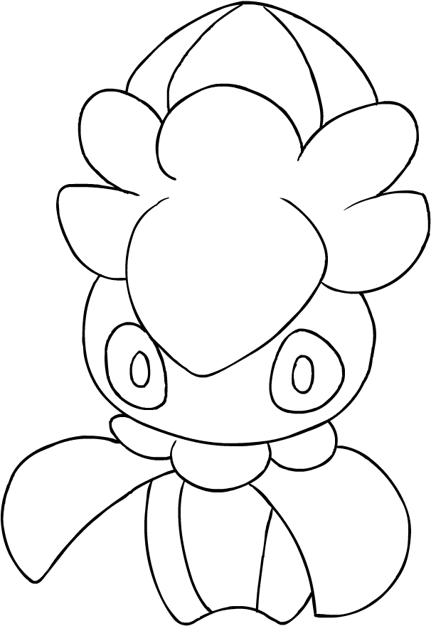 Les coloriages de Fomantis des Pokemon Soleil et Lune  imprimer et colorier