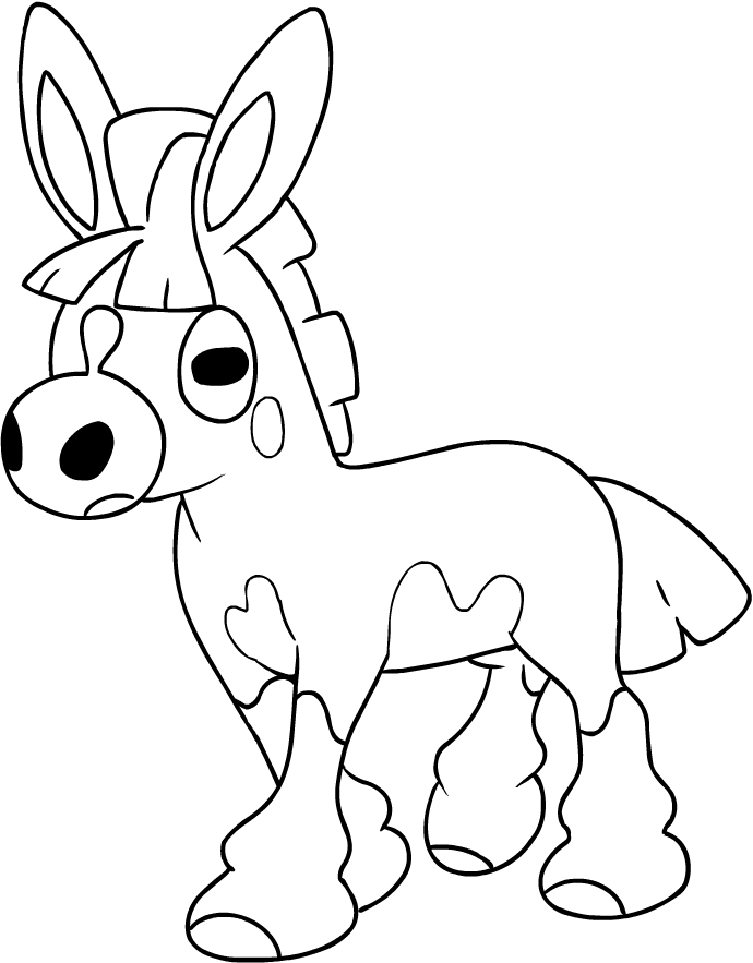 Les coloriages de Mudbray des Pokemon Soleil et Lune  imprimer et colorier