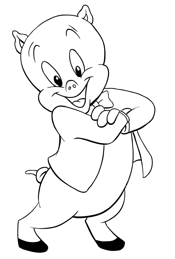 Coloriage de Porky Pig  imprimer et colorier