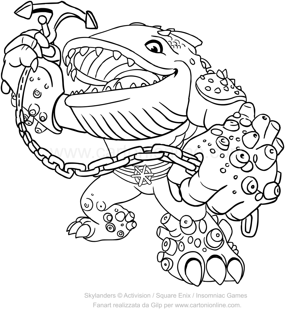 Les coloriages de Skylanders Giants Thumpback  imprimer et colorier