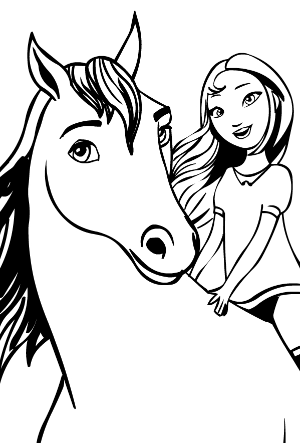 Coloriage de Spirit e Lucky di Spirit : Au galop en toute libert  imprimer et colorier