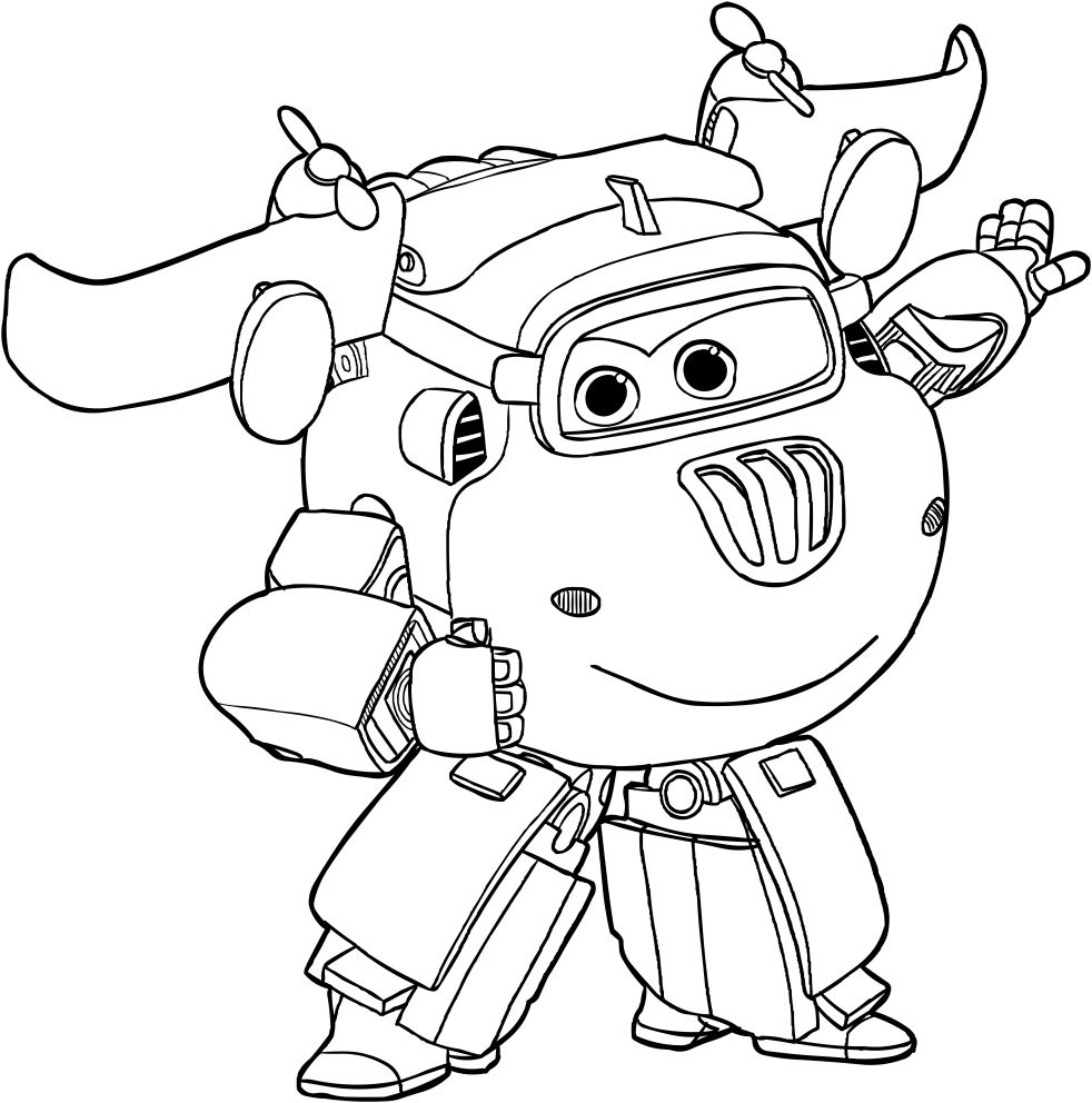 Les coloriages de Donnie des Super Wings  imprimer et colorier