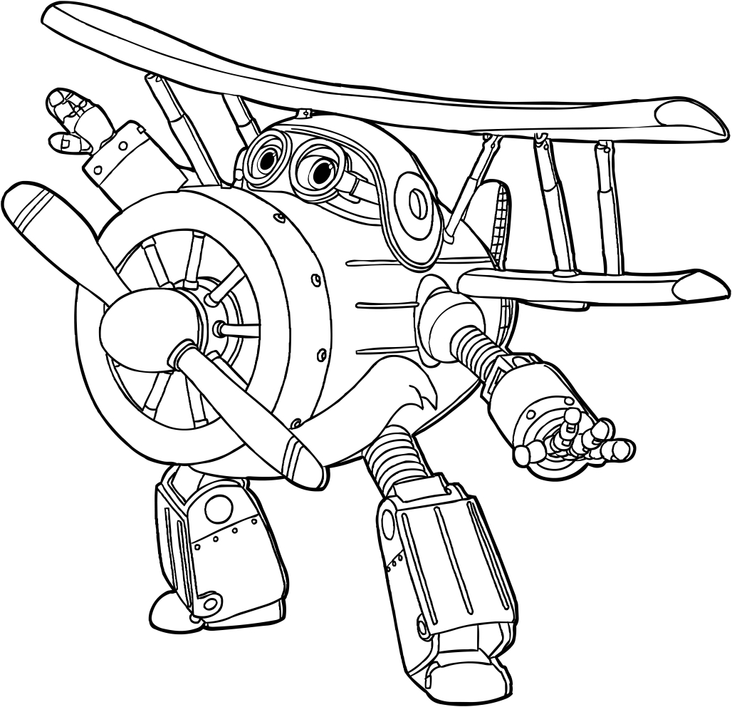 Les coloriages de Grand Albert des Super Wings  imprimer et colorier