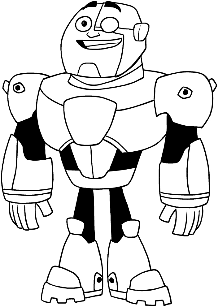 Les coloriages de Cyborg des Teen Titans Go  imprimer et colorier