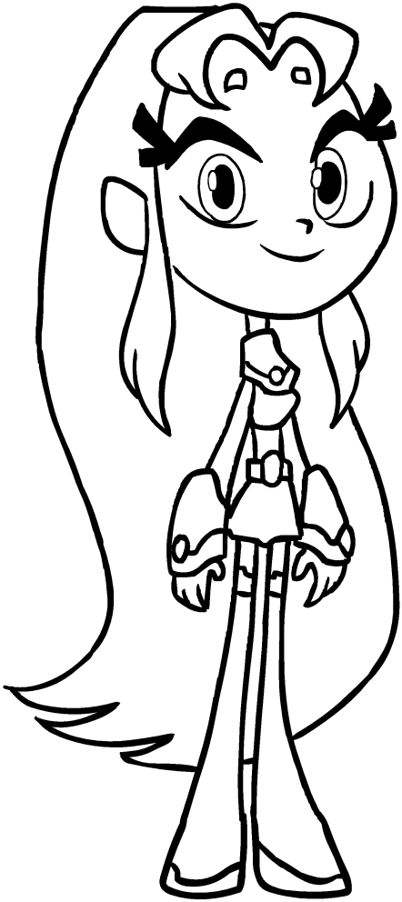 Les coloriages de Starfire des Teen Titans Go  imprimer et colorier