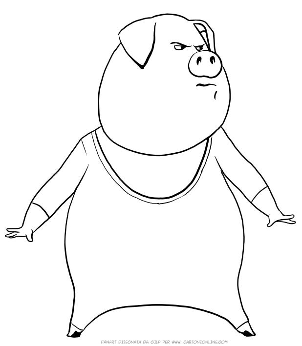 Les coloriages de Gunter le cochon de Tous en scene  imprimer et colorier