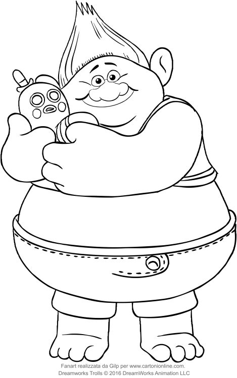 Les coloriages de Biggie des Trolls  imprimer et colorier