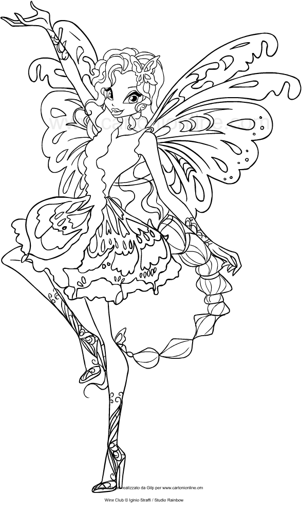 Les coloriages de Aisha Butterflix (Winx Club)  imprimer et colorier