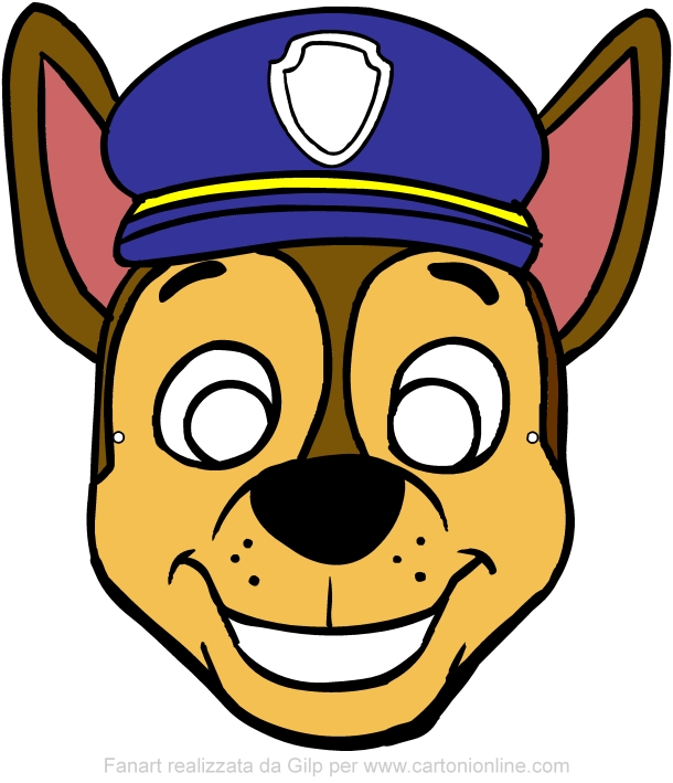 Masque de Chase (Paw Patrol - La Pat' Patrouille)  dcouper