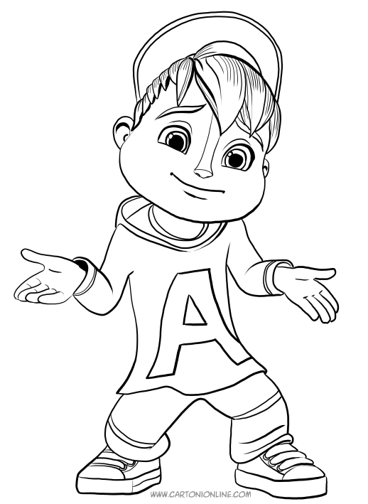 Dibujo de Alvin para imprimir y colorear