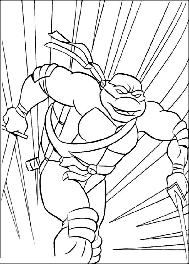 Dibujo de Leonardo de las Tortugas Ninja para imprimir y colorear