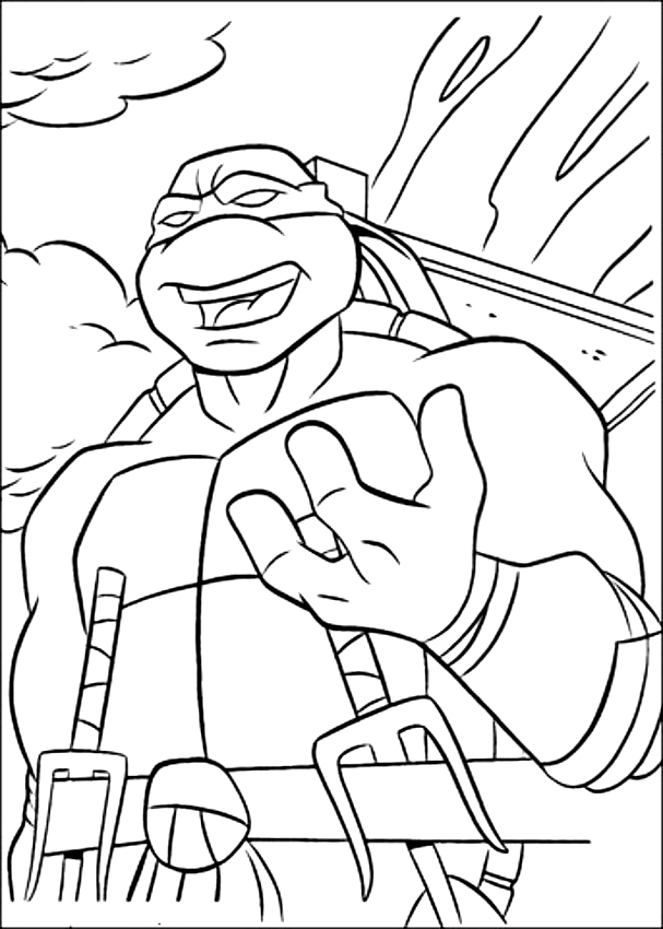 Dibujo de Raffaello de las Tortugas Ninja para imprimir y colorear