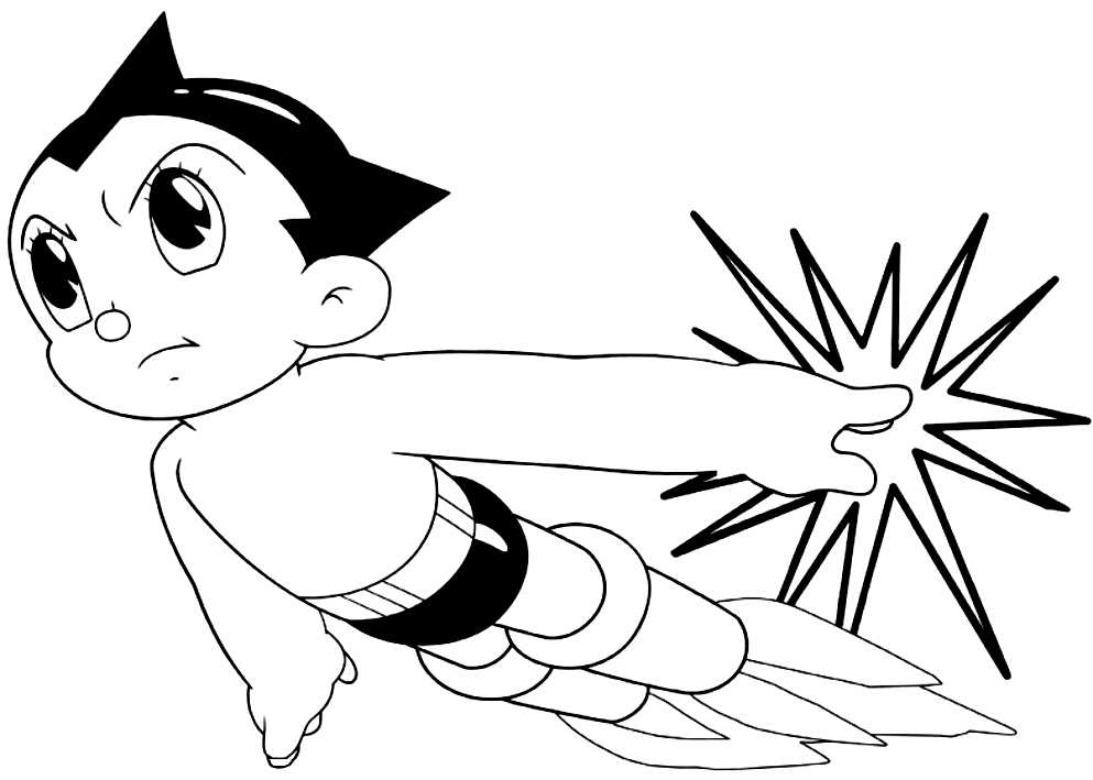 Dibujo de Astroboy para imprimir y colorear