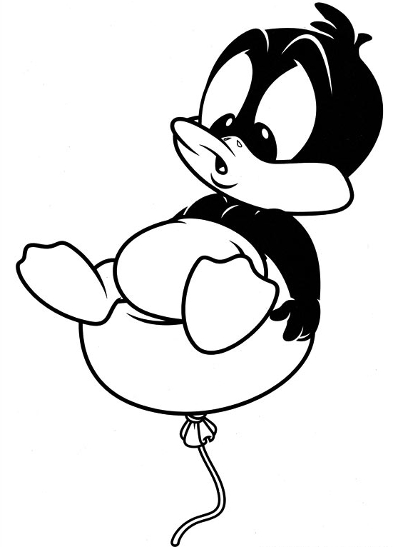 Dibujo de Beb Lucas  sentado en el globo (Baby Looney Tunes) para imprimir y colorear