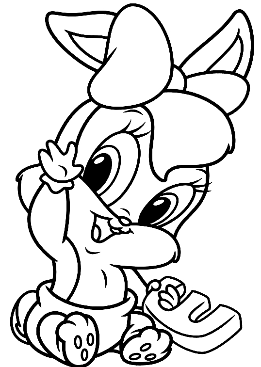 Dibujo de Beb Lola Bunny (Baby Looney Tunes) para imprimir y colorear