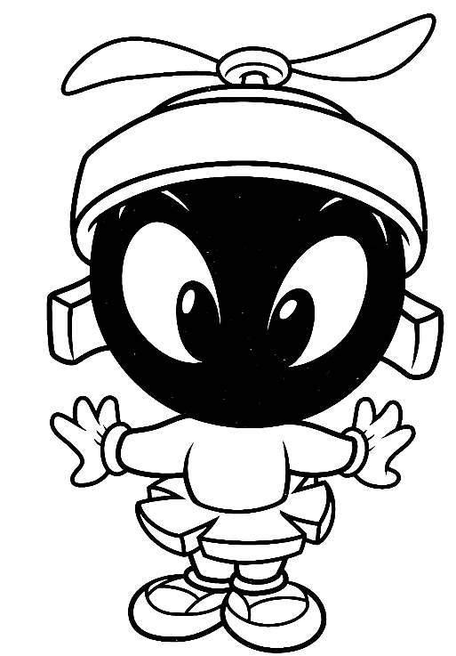 Dibujo de Bb Marvin el marciano (Baby Looney Tunes) para imprimir y colorear