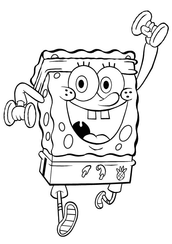 Dibujo de Bob Esponja sportivo para imprimir y colorear 